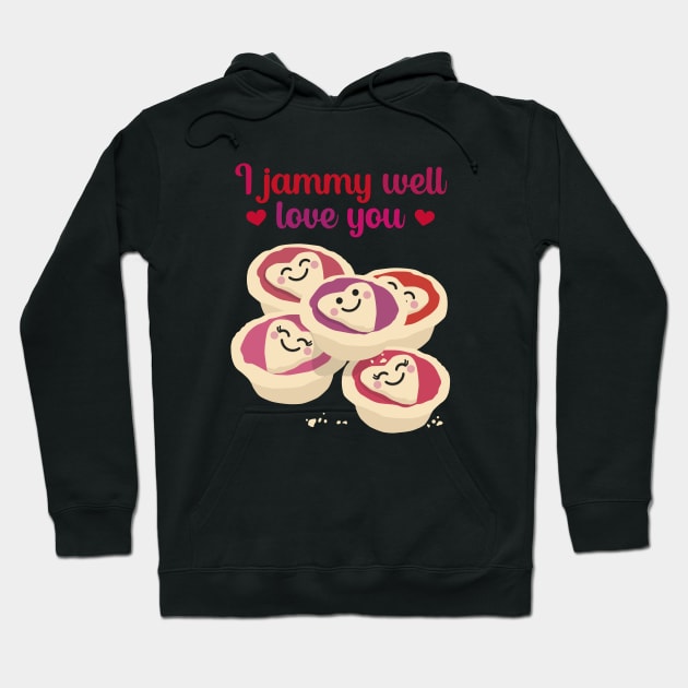 I Jammy Well Love You - Jam Tarts Hoodie by VicEllisArt